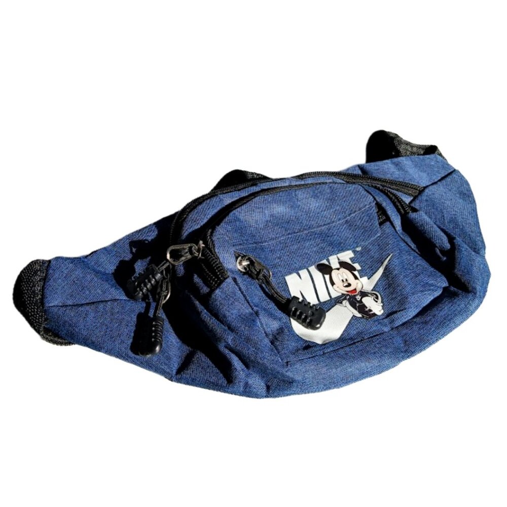Disney Mickey Mouse Nike Blue Jeans Belt Bag Fanny Pack with Adjustable straps - Picture 2 of 9
